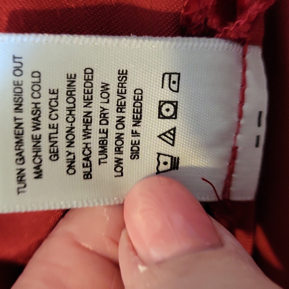 John Mark Scarlet Velvet Button Down Blouse - Picture 8 of 8